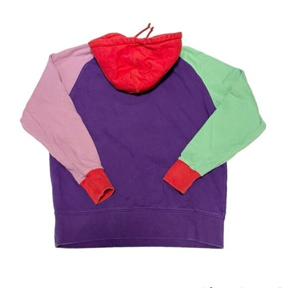 Teddy Fresh Purple Color Block Hooded Men Sweatshirt US M - Picture 2 of 9